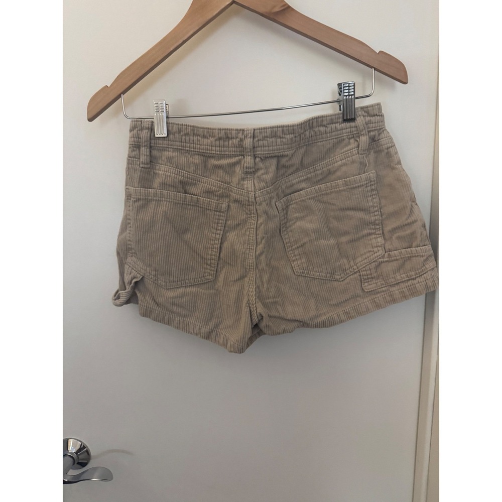 Y2K Indigo Rising Women's Corduroy Shorts Size 7/28 Tan Casual Boho Pockets - Picture 2 of 4